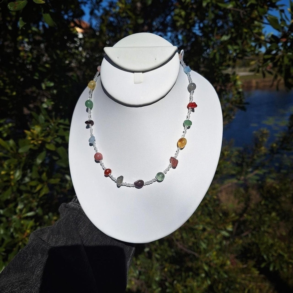 Multi-Gemstone Beaded Necklace ~ Handcrafted Jewelry